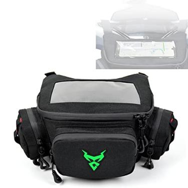 Imagem de FUUBAMB00 Bolsa regata expansível para motocicleta, impermeável, com tela sensível ao toque, bolsa frontal magnética forte, verde, 30 x 21 x 12 cm