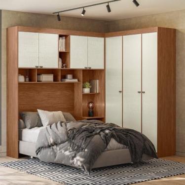 Imagem de Guarda-roupa Modulado Casal Lugano Jatobá/areia