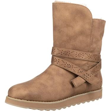 Imagem de Skechers Bota feminina de cano médio, Microcouro Taupe, 35