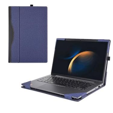 Imagem de RUNMEIJIA Capa para Samsung Galaxy Book 5/4/3 Pro 360 e Galaxy Book4/3 Pro e Galaxy Book 4/3 Ultra[Não serve para Galaxy Book4/3 360], capa 2 em 1, capa de couro PU (azul)