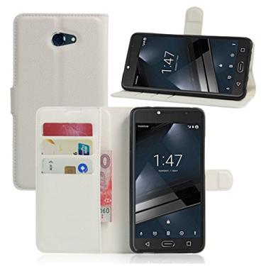 Imagem de Vodafone smart uitra 7, capa carteira flip de couro PU premium com compartimento para cartão, suporte e fecho magnético [capa interior à prova de choque de TPU] Compatível com Vodafone smart uitra 7