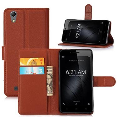 Imagem de Capa carteira Lenovo K10E70, capa carteira flip de couro PU premium com compartimento para cartão, suporte e fecho magnético [capa interior à prova de choque de TPU] Compatível com Lenovo K10E70