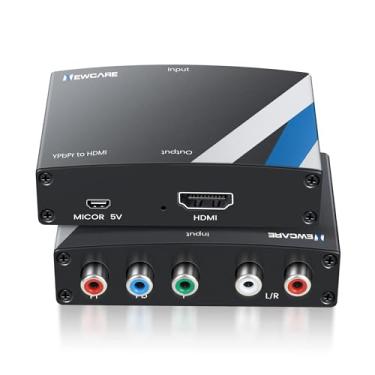 Imagem de NEWCARE Conversor componente para HDMI, liga de alumínio YPbPr + R/L para adaptador HDMI, componente 1080p 5RCA RGB conversor de vídeo áudio para PS2 PS3 DVD Xbox 360 Nintendo Wii para projetor de