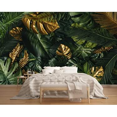 Imagem de MFWFM Papel de parede tropical selva folha de bananeira mural papel de parede para sala de estar