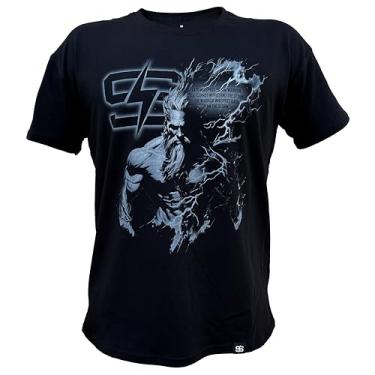 Imagem de STORM Lifting Club Camiseta estampada grande, camisa atlética profissional, capa de bomba, material respirável e macio, Zeus, G