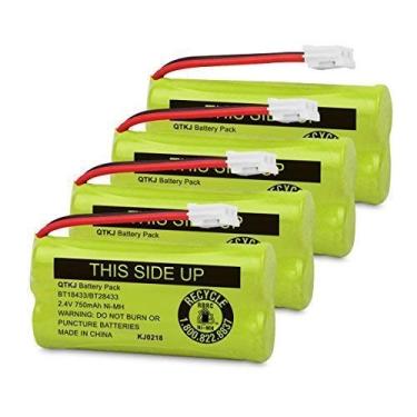 Imagem de QTKJ BT184342 BT284342 BT18433 BT28433 BT-1011 BT-8300 Bateria sem fio para AT&T CL80109 CL81109 Vtech CS6209 CS6219 CS6229 DS6301 51 DS66 101 BT-1018 BT-1022 Uniden DCX400 aparelho (pacote com 4)