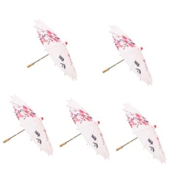 Imagem de GALPADA 5 Unidades guarda-chuva antigo Decoração de guarda-chuva decoração japonesa guarda-sol engrossar decorar ameixa orquídea bambu crisântemo sombrinha guarda chuva de seda Papel
