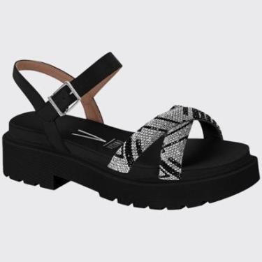 Imagem de Sandália Papete Feminina Tratorada Tiras Brilhantes Vizzano 6499.114.24448-Feminino