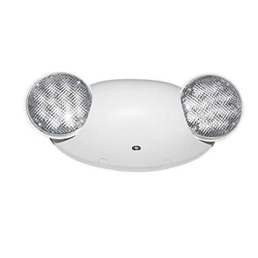Imagem de LIT-PaTH Luminárias de emergência LED com 2 cabeças de olho de insetos de LED e baterias de reserva - Luz de saída padrão dos EUA, qualificada UL 924 e CEC, tensão 120/277, branca, pacote com 1