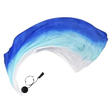 Imagem de 1/2 Pcs Multi Color Dance Silk Veil Poi - Elegante Dança do Ventre Poi Streamer, Cores Graduais Lenço de Seda Véu com Poi Ball | Véu de adoração e prática de dança, véu de seda de dança para artes de