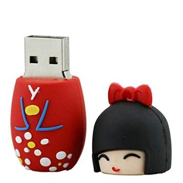 Imagem de 16GB Japanese Girl Model USB Flash Drive USB 3.0 Dispositivo de Armazenamento USB Flash Disk USB Drive USB 3.0 Memory Stick USB Stick U Disk Pen Drive USB Flash Memory USB Disk - Vermelho