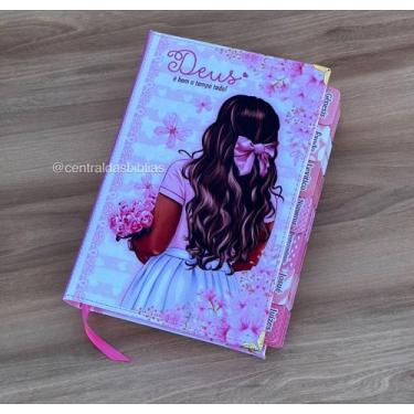 Imagem de Bíblia NAA da garota Com abas adesivas coladas