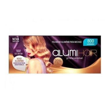 Imagem de Papel Alumínio Para Mechas Alumihair 12x30cm C/ 800unidades, Pacote 80