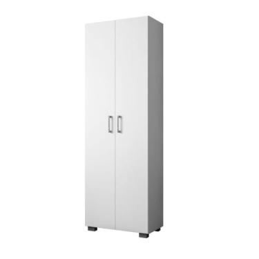 Imagem de Estante De Livro Office 5 Prateleiras Com Portas Cor Branco - Móveis L