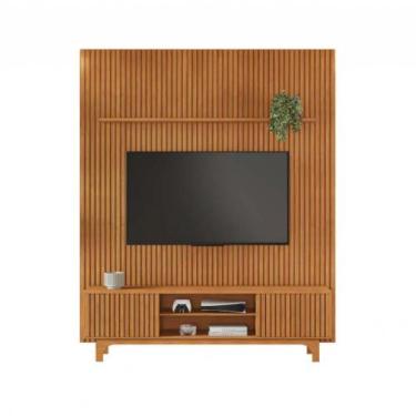 Imagem de Painel Riso Com Rack Trunfo 2 Portas Ripadas Pés MDF JCM Movelaria, Ci