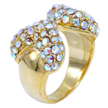 Imagem de Anel Lacinho Strass Dourado AN2819 - Akasaki, 18, Cristal ab