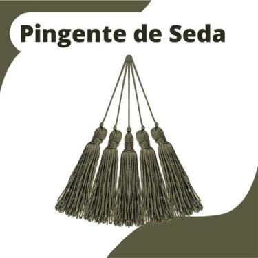Imagem de Pingente De Seda Tassel - Franja - Verde Musgo - Com 20 Unidades - Nyb