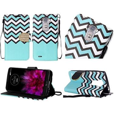 Imagem de Estojo de transporte sem fio HR para LG G Flex 2 - Embalagem de varejo - Chevron azul-celeste