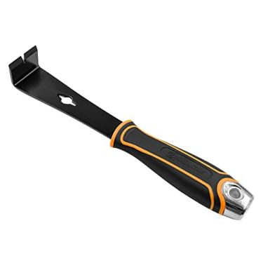 Imagem de ROLLINGDOG Pry Bar pequeno de 3,8 cm – barra plana fina para aparar mini pé de cabra de aço inoxidável com revestimento protetor, ranhuras duplas para unhas, cabeça de cinzel e tampa de aço