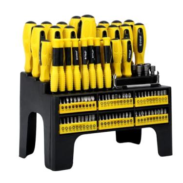 Imagem de Jadeshay Kit de chave de fenda de 100 peças, conjunto multifuncional abrangente com suporte de armazenamento, ferramentas de reparo essenciais para casa e oficina