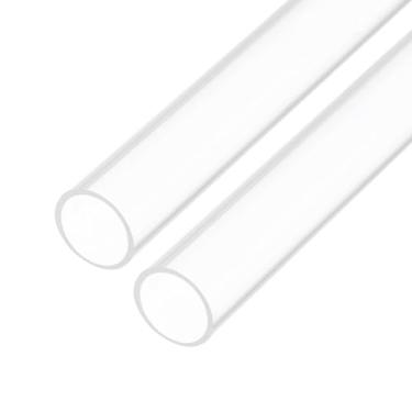 Imagem de Rebower Tubo rígido de plástico transparente de 25,4 cm 9 mm x 12 mm (1 cm x 1/5.1 cm) Tubo redondo de policarbonato, [para encanamento, hidráulica, aquário, bricolage] - 2 peças