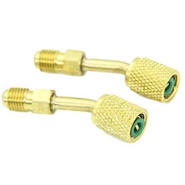 Imagem de QDJUNE Mini adaptador dividido, adaptador R410A, adaptador de refrigerante R-410a, acopladores rápidos fêmea SAE de 5/40.6 cm para alargador macho SAE de 1/10.2 cm, adaptador de vácuo de carregamento