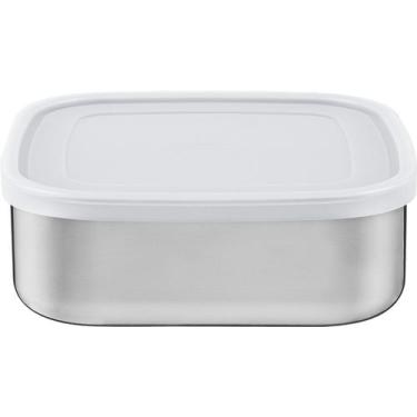 Imagem de Pote Quadrado Tramontina Inox Freezinox C/ Tampa 16cm 1,2L, 1,2L, Inox
