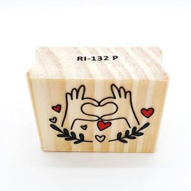 Imagem de Carimbo Mãozinhas Coração - RI132P - 1 unidade - Rizzo - RIZZO DISTRIB