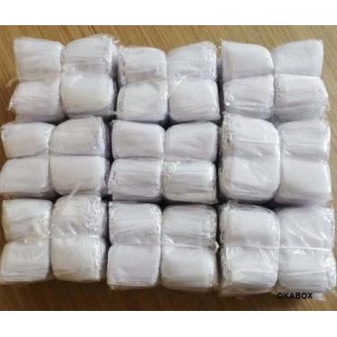 Imagem de 100 saquinhos de organza Fita Cetim Branco 7x9 - OKABOX
