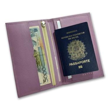 Imagem de Carteira Porta Passaporte Couro RFID Blocking 19-R Personalizado Raffa