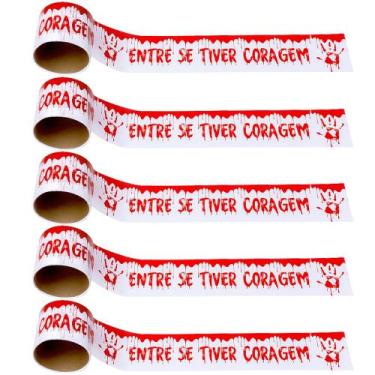 Imagem de 5 Faixas Interdição Sangue Decoração Festa Bruxas Atacado - Toy Master