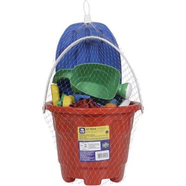 Imagem de Kit Baldinho de Praia com 12 Peças Cores Sortidas (GG) Bel, Único