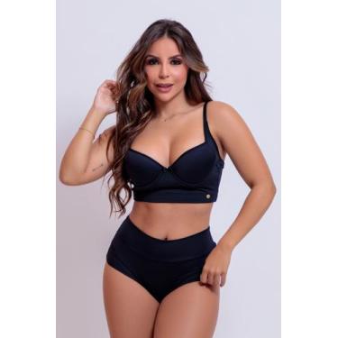 Imagem de Conjunto Lingerie Sensual Sexy Sutia  Calcinha Hot Pant Luxo - Donna D
