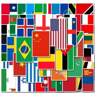 Imagem de 104 Adesivos Bandeiras Países Stickers Decoração Viagem País - PAÍSES 