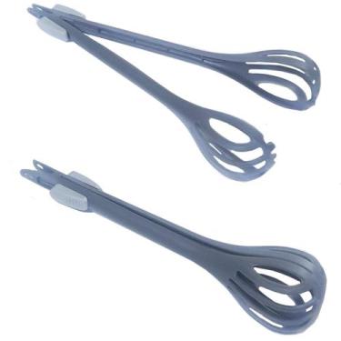 Imagem de Kit com 2 Pegador e Batedor 2 Em 1 Em Nylon Com Trava Pinça Fouet de 2