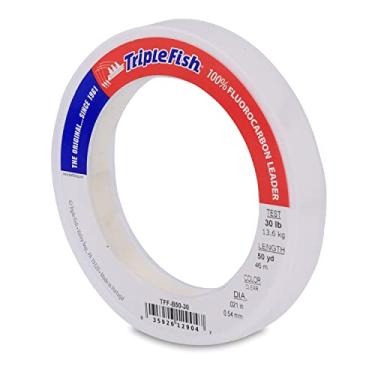 Imagem de Triple Fish, 30 lb, linha de pesca de fluorocarbono de teste, Clear, 0.54 mm/50 yd