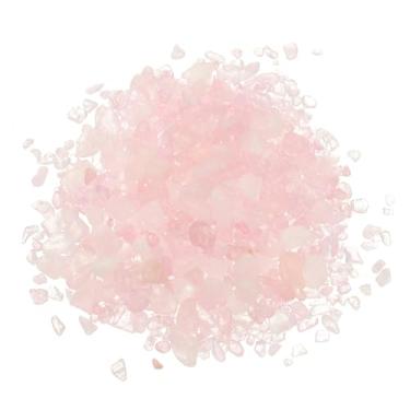Imagem de PATIKIL Pedra de lascas roladas de 200 g, 2 conjuntos de lascas de cristal triturado natural, peças de quartzo, pedras irregulares para enchimento de vasos, aquário, decoração de aquário, casa, rosa