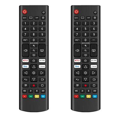 Imagem de Pacote com 2 controles remotos de substituição universais AIDITIYMI AKB76040302 compatíveis com LG Smart TV UP70 UP75 UP76 UP80 UP87 UQ9000 UQ7070 UQ7570 UQ8000
