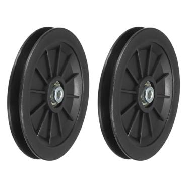 Imagem de PATIKIL Roda de polia de rolamento universal 160 mm/6,3", pacote com 2 polias de rolamento de nylon para substituição de roda de rolamento de substituição para máquina de cabo de peça de equipamento