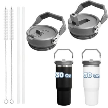 Imagem de ZOSIX 2 peças atualizadas projetadas para Stanley Cup 850.5 g tampa flip canudo, tampa à prova de vazamento, tampa de copo à prova de derramamento, substituição para copo Stanley de 850 g com alça,