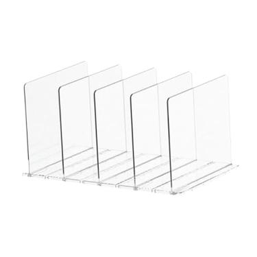 Imagem de Gralara Divisores de prateleiras de acrílico, separadores, armários resistentes, ajustáveis e multiuso, divisórias práticas para roupas, para quarto e casa, 5 Peças