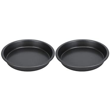 Imagem de Conjunto de Panelas para Pizza Profundas Antiaderentes Akozon - Bandeja de Cozimento Grossa de Aço Carbono para Crosta Crocante Perfeita - 2 Panelas Redondas para Pizza - Ideal