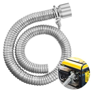 Imagem de MorningRo 1 kit de extensão de escape para gerador com predador/universal para gerador de contas de solda grande, extensão de escape de aço de 2,5 cm, comprimento de 3 pés