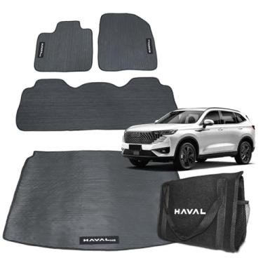 Imagem de Tapete Automotivo Haval H6 2023 2024 2025 Borracha com Protetor Porta Malas e Bolsa Organizadora