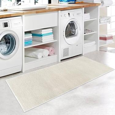 Imagem de USTIDE Tapete de juta sintética de fibra natural para lavanderia e cozinha tapetes antiderrapantes sem derramamento de juta sintética tapete de área antiderrapante lavável