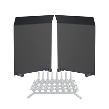 Imagem de Mxclimate fireback ajustável com pernas de suporte, protetor de parede de lareira resistente e refletor de calor e radiante, ângulo de reflexão flexível, cabe na largura da fornalha de 13 "a