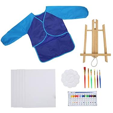 Imagem de Conjunto de pintura acrílica vomeko, kits de pintura acrílica para crianças, pincéis de pintura educacional para crianças, conjunto de pintura de arte infantil, kit de pintura (Azul)