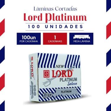Imagem de 100 Laminas de Barbear Lord Platinum Cortada para Navalhete