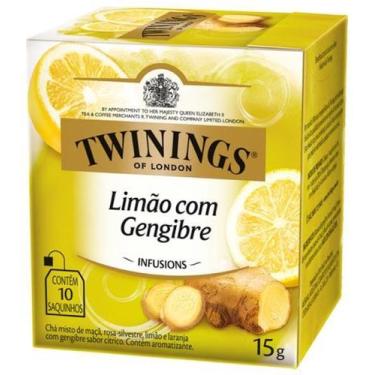 Imagem de Twinings of london sabor limão com gengibre 15g 10 saquinhos