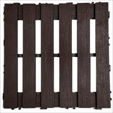 Imagem de 12 deck modular plastico textura madeira 30x30x2,5 cm maxx premium - W